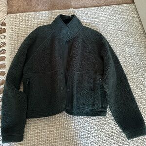 Sunday Best Green Fleece Button Up Jacket Small